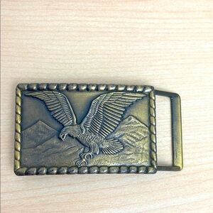 Vintage Brass Eagle Belt Buckle 3”